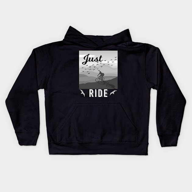 Just Ride Kids Hoodie by AtkissonDesign